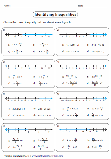 Multi Step Inequalities worksheets