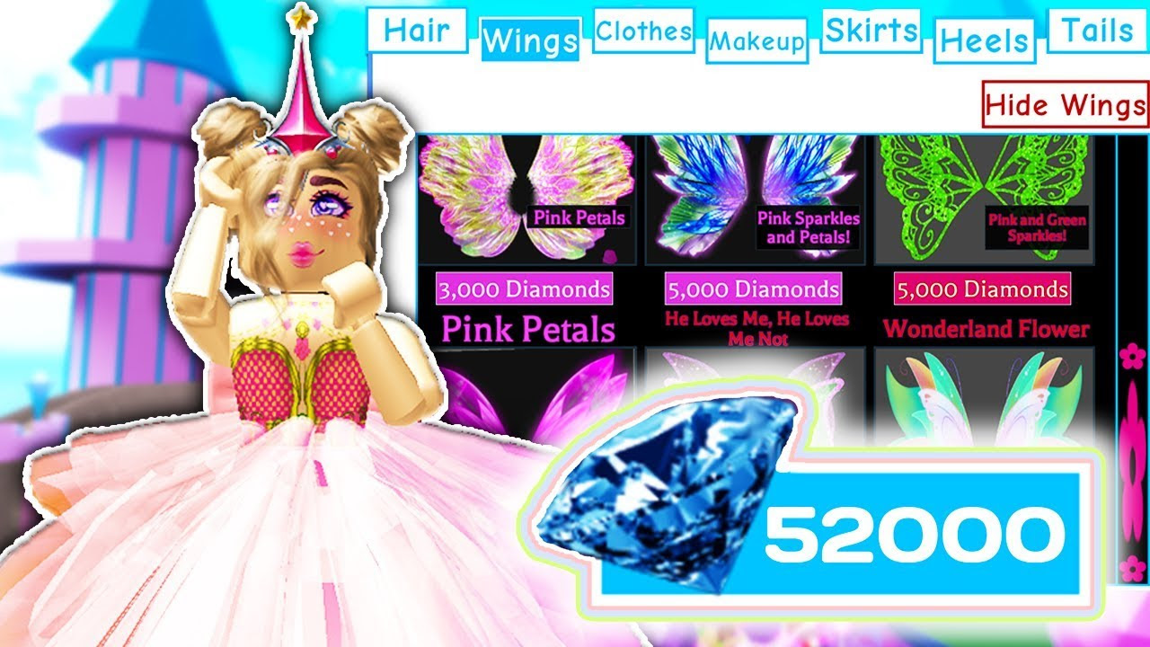 Buying All The Wings Skirts And Heels Spending 40000 Robux Roblox Royale High School - 