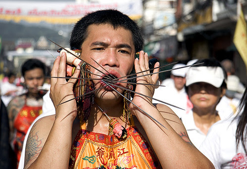 th was the 24-hour interval for devotees from Bang Neow shrine to strut their materials Bangkok Thailand Map; Bang Neow Shrine  - Street Procession inwards Phuket Town