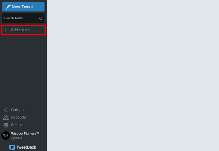 TweetDeck; Add column.png