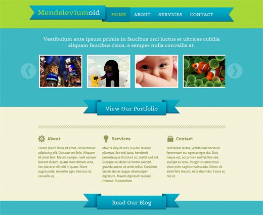 Free Portfolio and Business WordPress Theme : Mendeleviumoid 