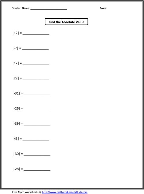  fifth grade math worksheets