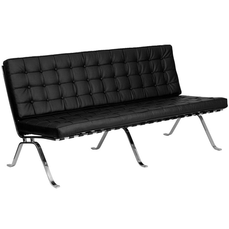 Flash Furniture Hercules Flash Series Leather Sofa in Black