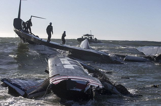 Flying Sailboat Oracle Team USA 72 foot Foiling Sailboat