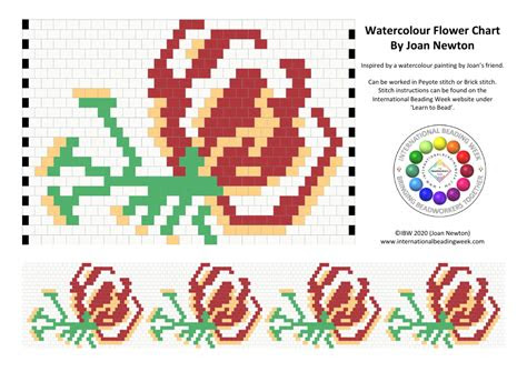  watercolor flower beading pattern download printable pdf templateroller