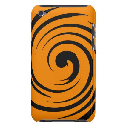 Orange and black swirl barely there iPod case