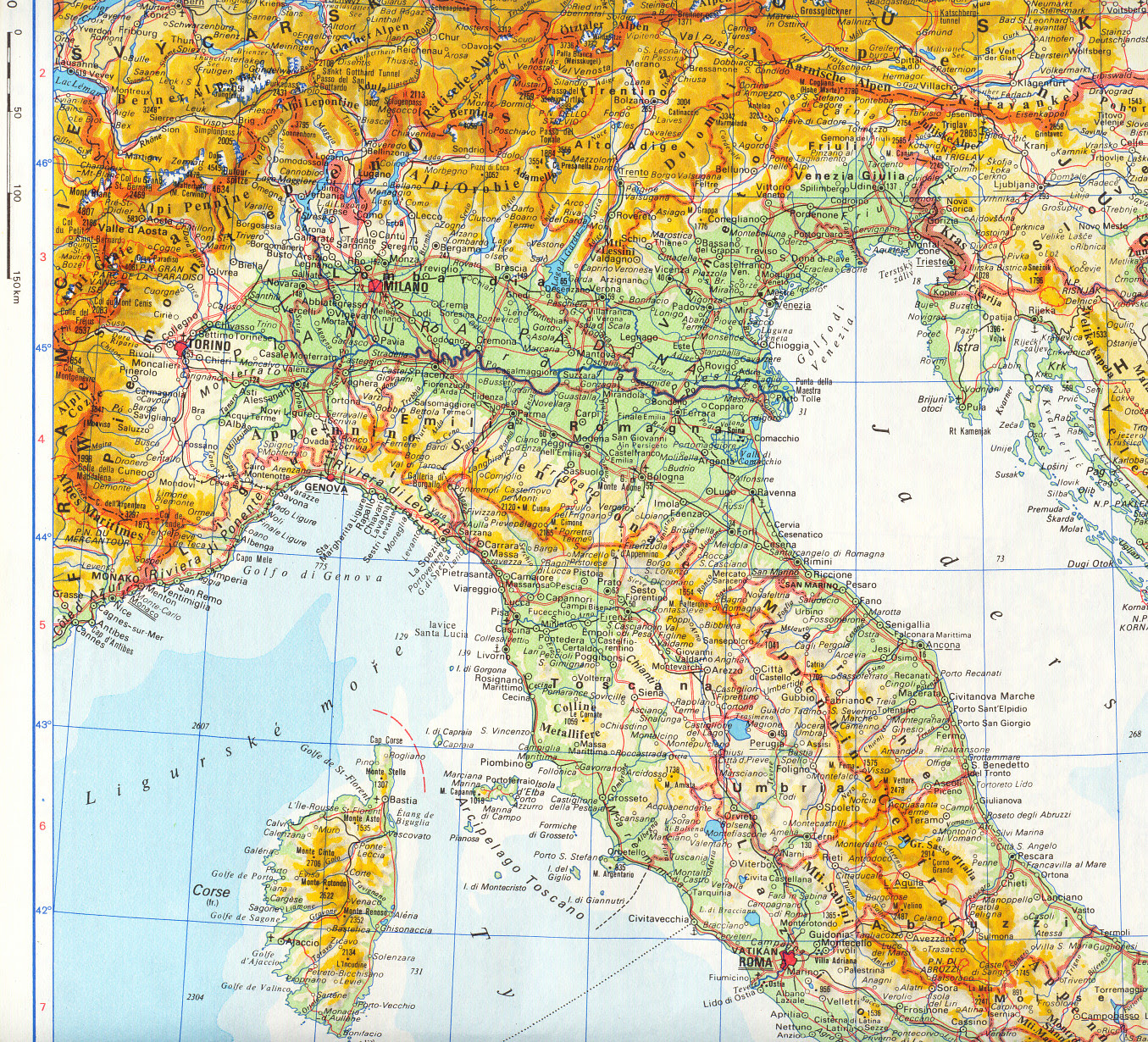 severní itálie mapa Italie 2005 severní itálie mapa