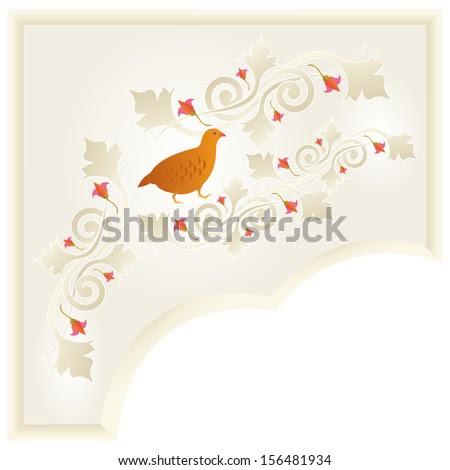 Floral ornament with a partridge by BibiDesign