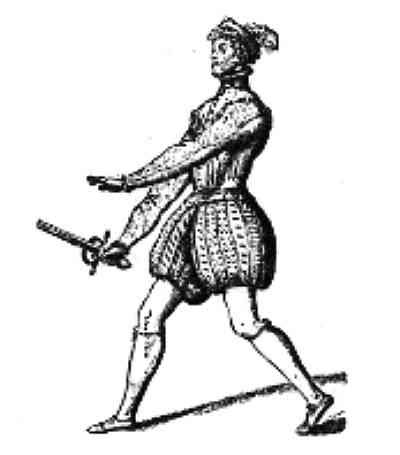  Fencing épée ‘guard’ position, Viggiani 