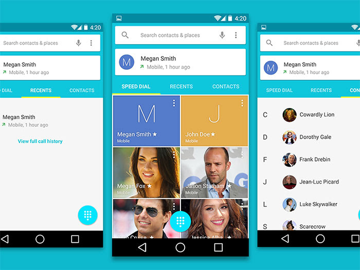 Android L Contacts UI PSD