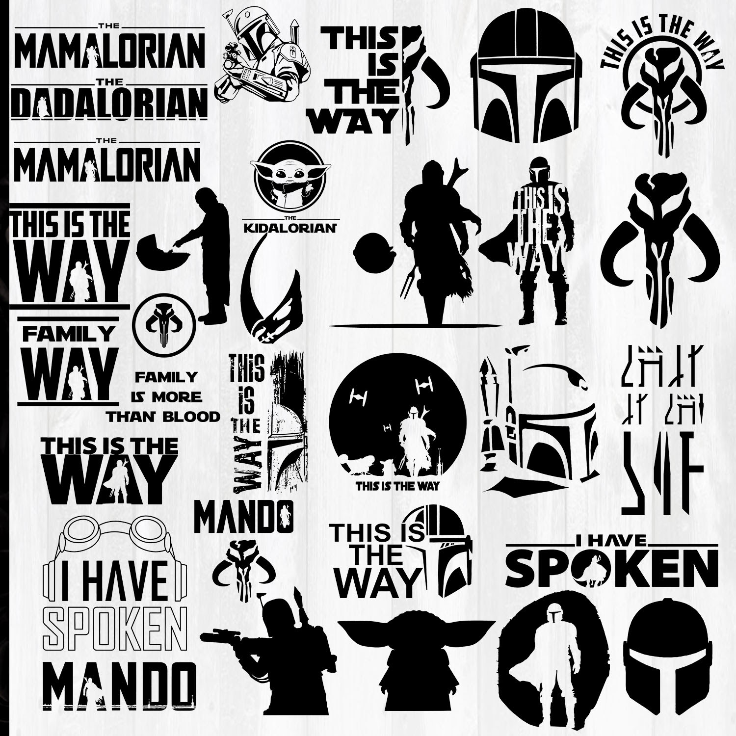 Download Bundle Mandalorian Svg, Baby Yoda Svg, Png, Eps,Dxf ...
