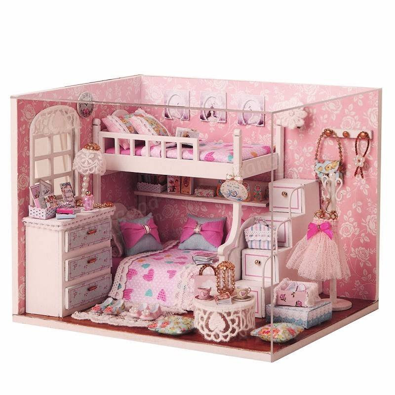 Cuteroom DIY Wood Dollhouse Kit Miniature With Furniture ...