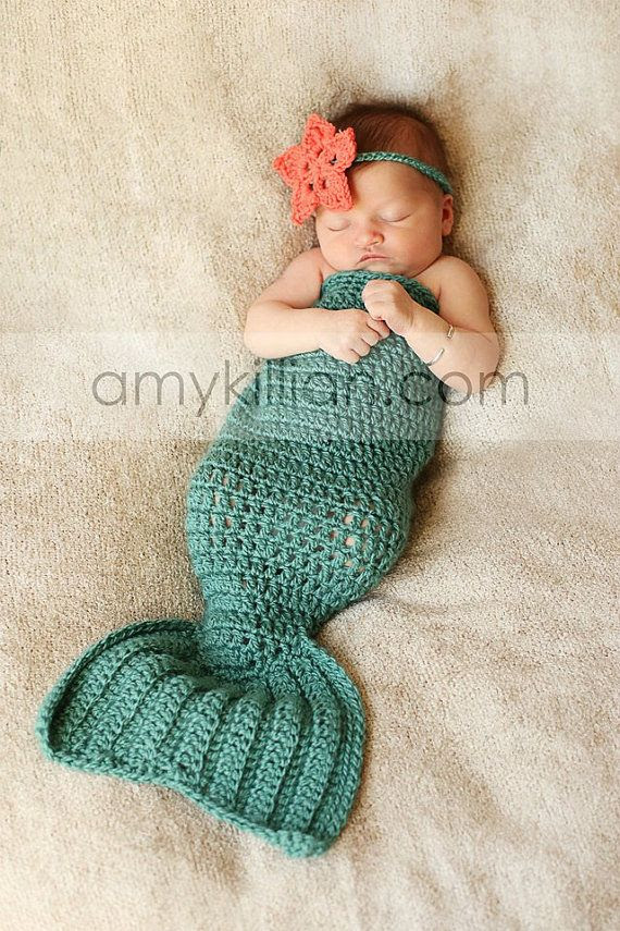 Crochet Mermaid Tail & Headband