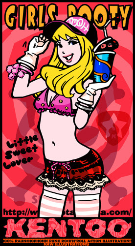 イラストレーターkentoo アメリカン ロック ガールイラストなど イラスト ガールポップフライヤーアメリカン