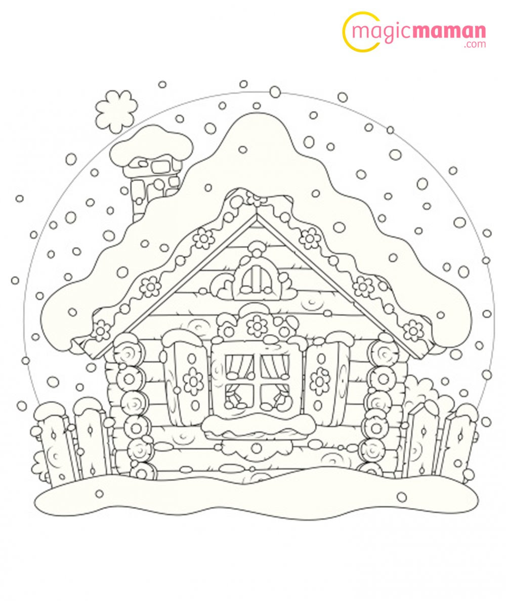 Un joli coloriage festif   imprimer pour faire patienter votre loulou avant No l