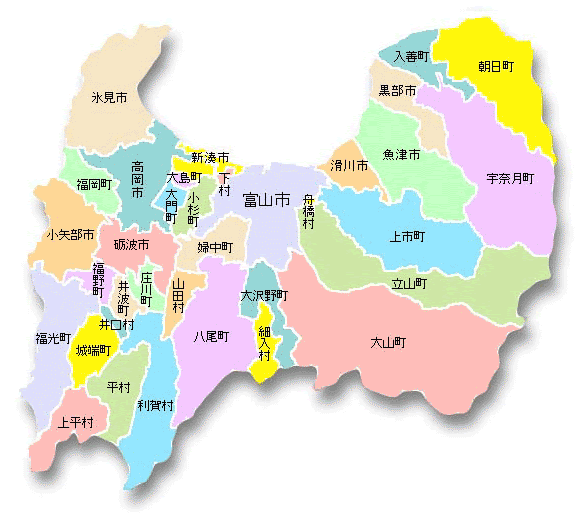 都道府県地図 富山県
