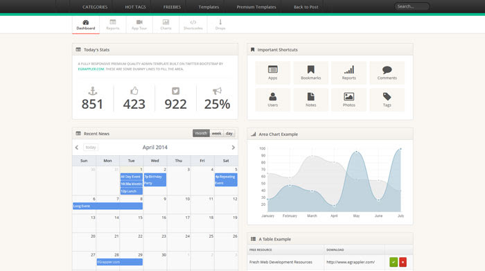 TemplateVamp Twitter Bootstrap Admin Template Free Responsive HTML Template