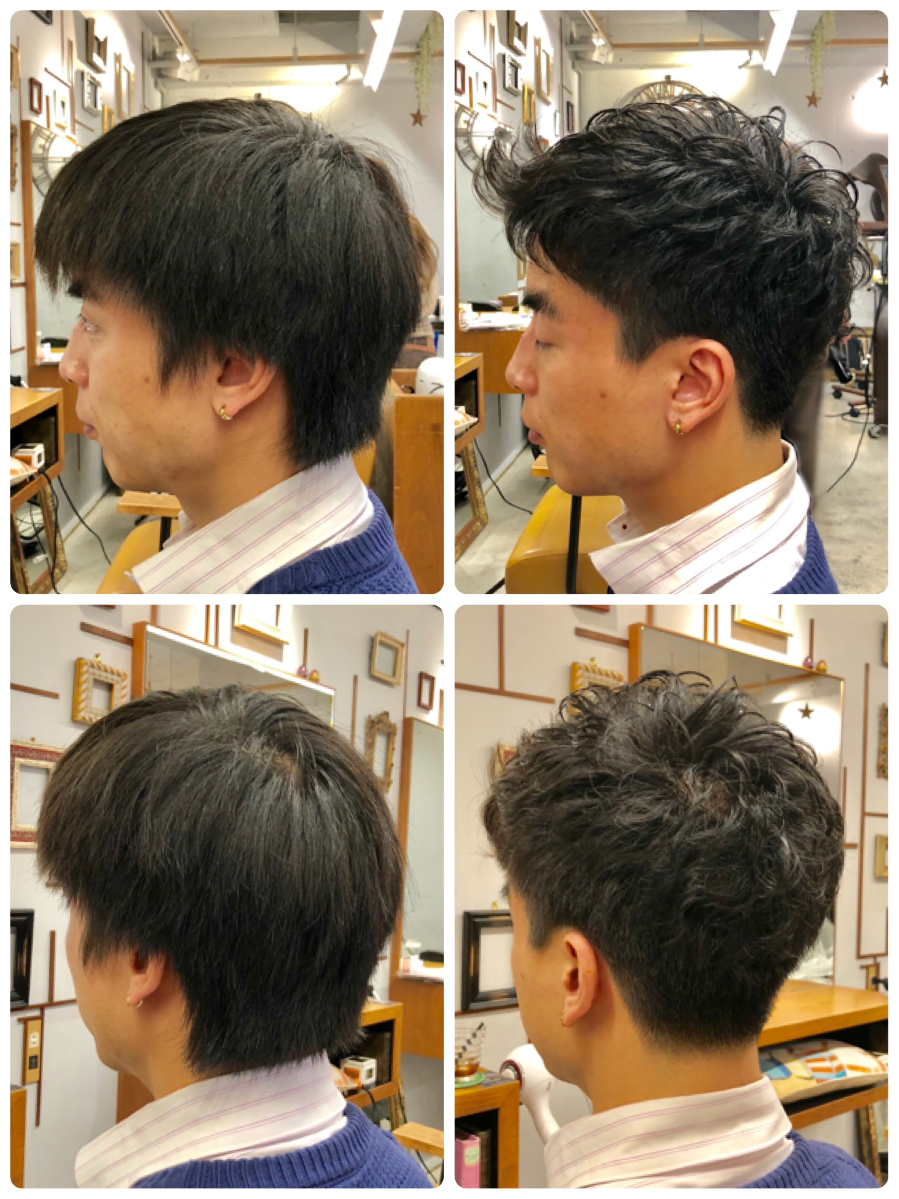 すっきり アップバングパーマ