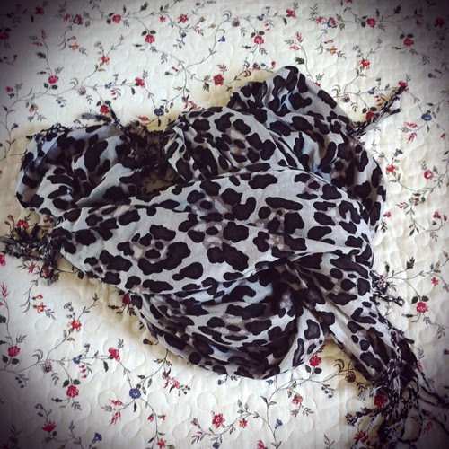 French Connection leopard scarf
