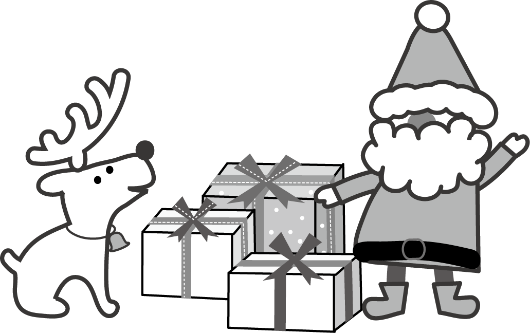 クリスマスのイラスト サンタクロースのクリスマスプレゼント 無料イラスト フリー素材