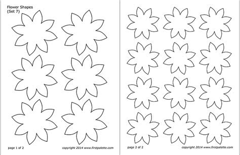  flower shapes free printable templates coloring pages