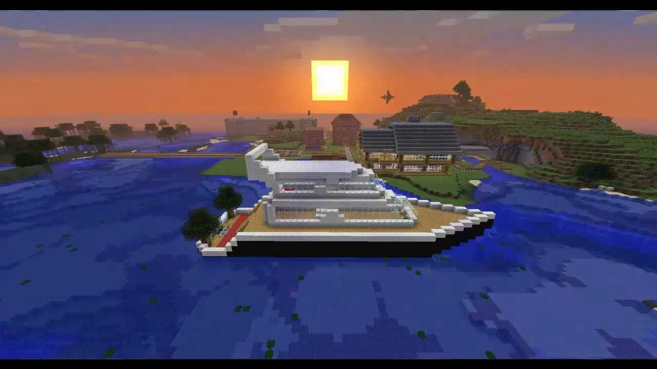 minecraft modern Yacht boat - YouTube