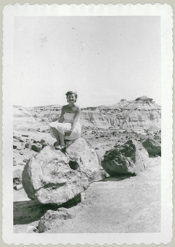 Sitting on a rock