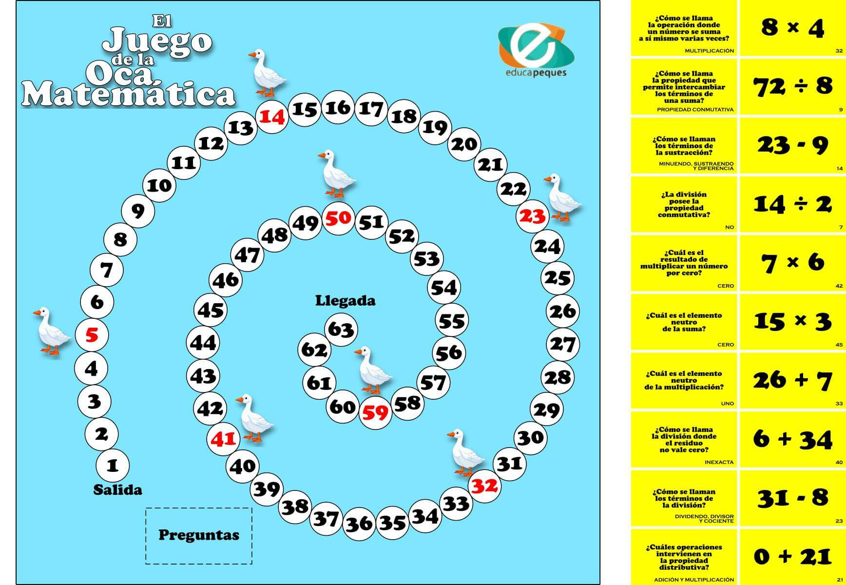 Juego Educativo De Matematicas La Oca Matematica