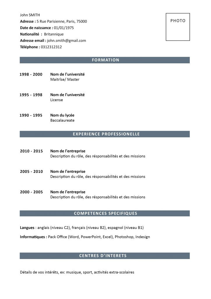 un exemple d'un cv en anglais   16