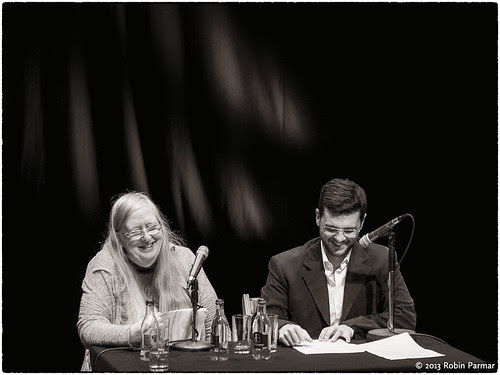 Marco Viscomi with Eiléan Ní Chuilleanáin, translator