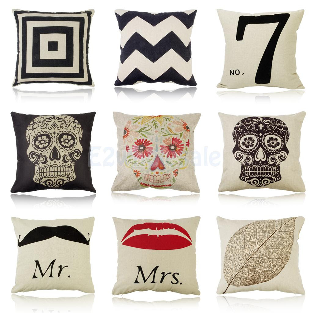 Cotton Throw Pillow Case Cover Cushion Linen Sofa Bed Home Decoration ...