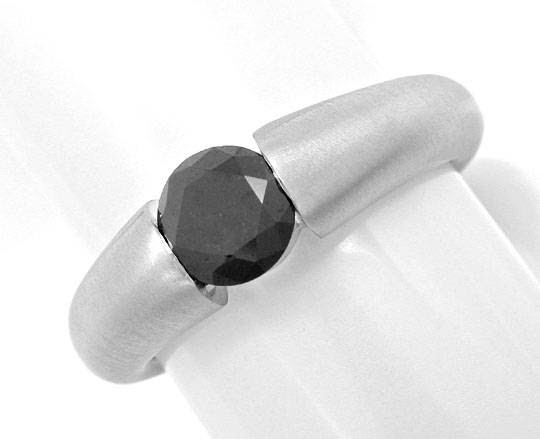 Originalfoto BRILLANT-SPANN-RING 0,88ct SCHWARZER DIAMANT LUXUS! NEU