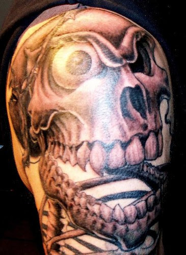 skeleton tattoos. Demented Skeleton Tattoo