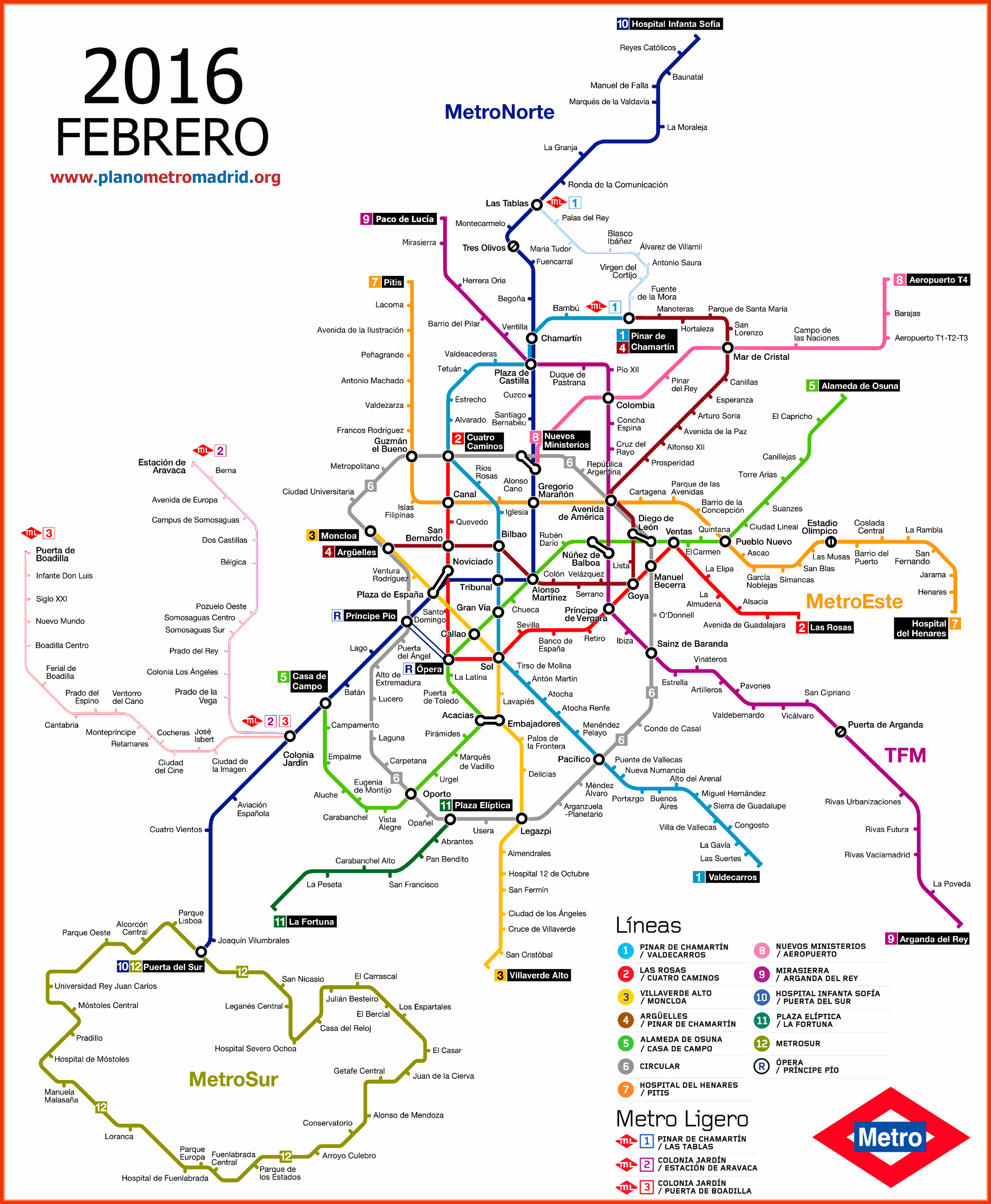 Plan du métro de Madrid | Mapa Metro