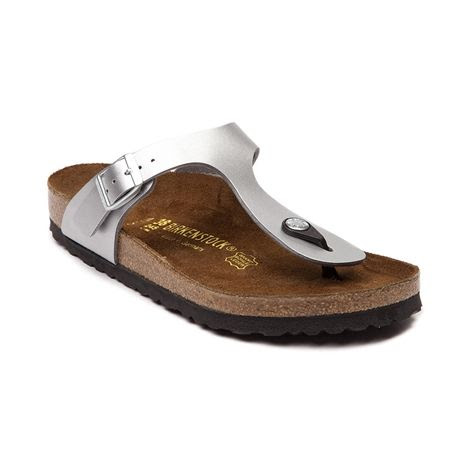 Shop for Womens Birkenstock Gizeh Sandal in Silver at Journeys Shoes ...