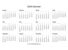  2024 yearly calendar in excel pdf and word