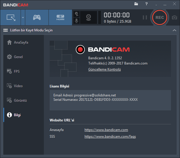 Bandisoft Bandicam 4.1.4.1412 | Katılımsız