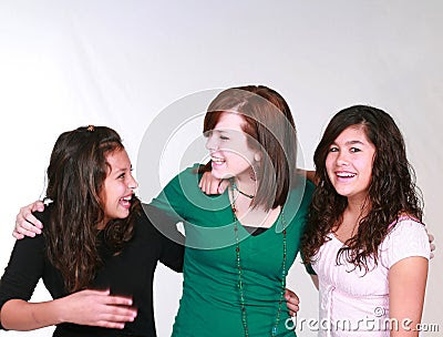 Group Teen Girls Laughing