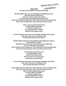 Hazelgaylee Santa S Gift Poem Format Of Song Lyrics About Children Wanting To Give A Gift To Santa Claus Christmas