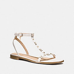 HENRIETTE FLORAL RIVETS FLAT - COACH q8309 - CHALK