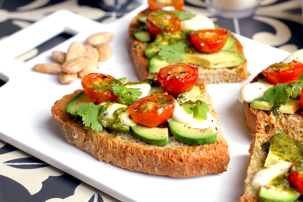 HoneyRoasted Tomato and Avocado Bruschetta Two of a Kind HoneyRoasted Tomato and Avocado Bruschetta Two of a Kind