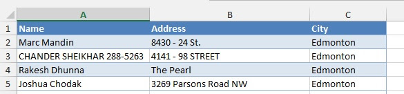 How to create labels from a list in Excel