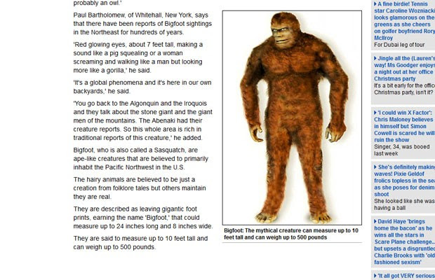 Ilustração da criatura mítica conhecida como 'Bigfoot' (Foto: Reprodução)