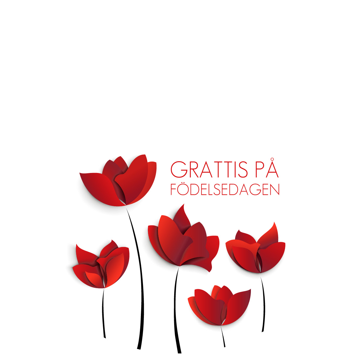 Grattis röda blommor