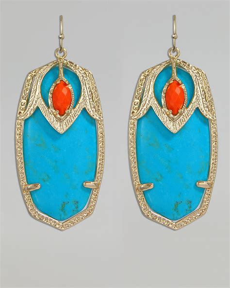 Shop for kendra scott lee gold drop earrings at dillards.com. Lyst - Kendra scott Darby Shield Earrings in Blue