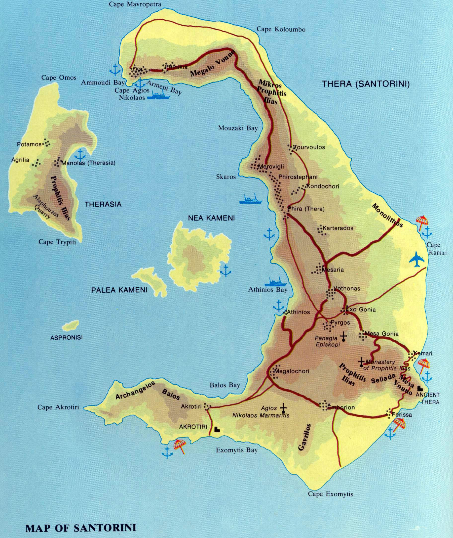 map of santorini greece Large Santorini Maps For Free Download And Print High Resolution map of santorini greece