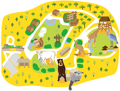 関西じゃらん 4月号動物園の園内イラストマップ 公式 イラストレーター アライヨウコ Webサイト