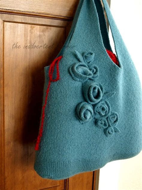 felted handmade bag recycled sweater totally green