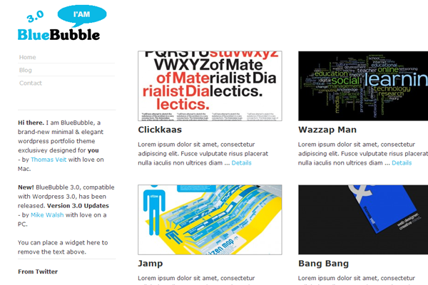 freebie WordPress theme download BlueBubble