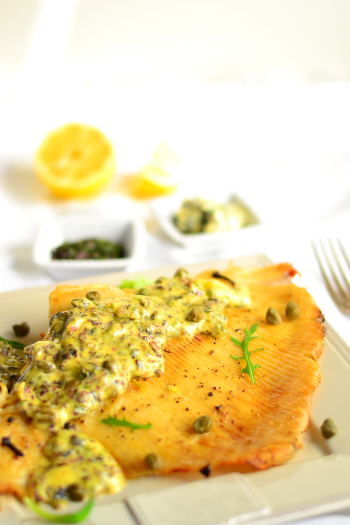 Stingray wings in seaweed butter sauce